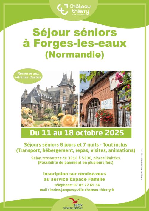 Séjours séniors à Forges-les-eaux